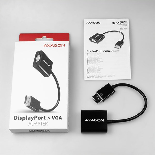 AXAGON RVD-VGN, DisplayPort -> VGA redukce /  adaptér, FullHD, 1920*1200 - obrázek č. 7