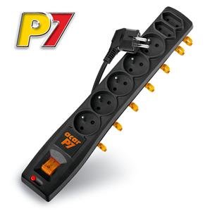 Rozvodný panel ACAR P7/ 3m 5+2x220V černý+přep.ochr - obrázek produktu