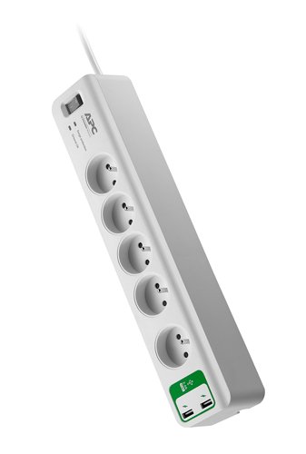 APC Essential SurgeArrest 5 outlets with 5V, 2.4A 2 port USB Charger 230V France - obrázek produktu