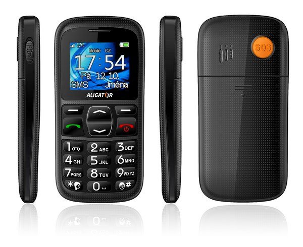 ALIGATOR A420 Senior černý + stolní nabíječka - obrázek produktu