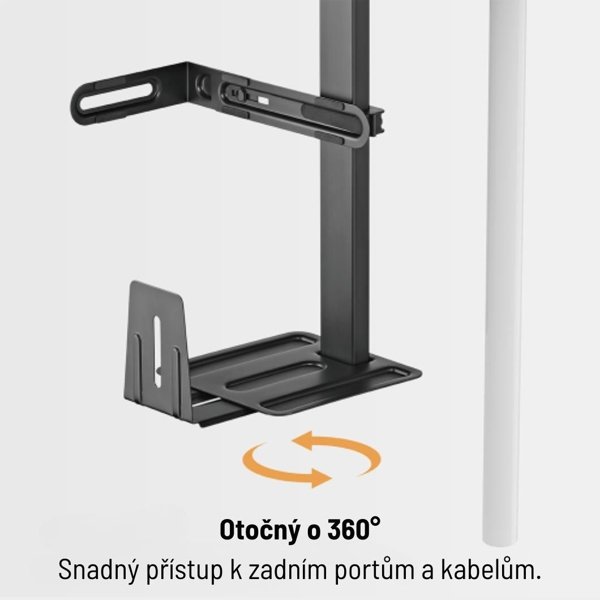 Držák na PC Brateck CPB-25 pod stolní desku výsuvný otočný - obrázek č. 3