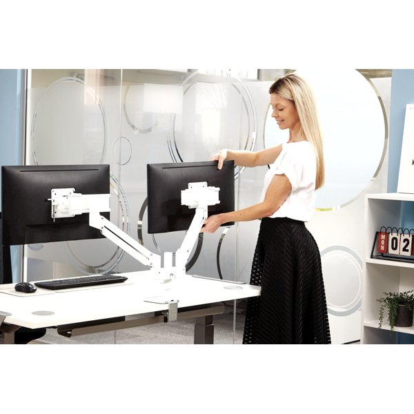 Držák monitoru Fellowes TALLO 2 ramena vedle sebe bílý - obrázek č. 12