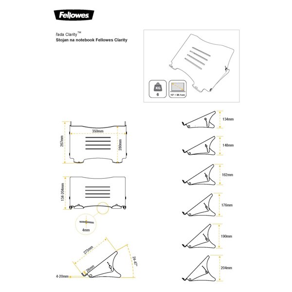 Stojan na notebook Fellowes Clarity - obrázek č. 8