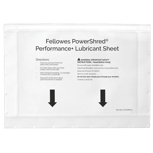 Čistící olejový papír Fellowes PowerShred Performance+ pro skartovací stroje (10ks) - obrázek č. 2
