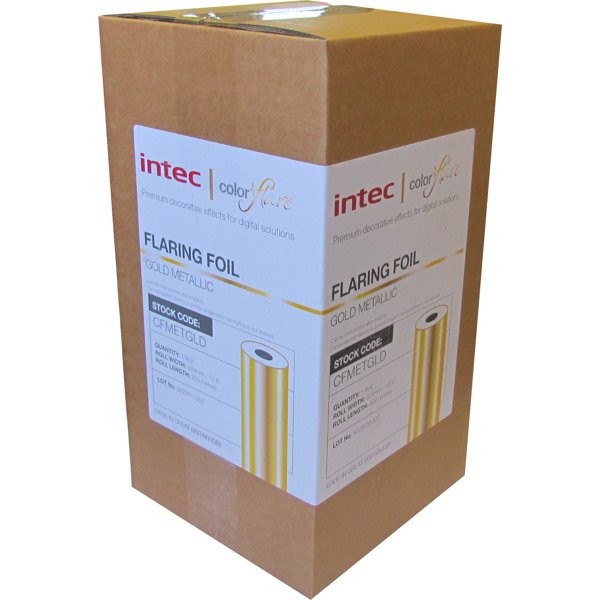 INTEC tonerová efektová fólie na roli 320 mm x 300 m metalická zlatá 3" - obrázek č. 2