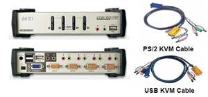 ATEN 4port KVMP USB+PS/ 2, USB HUB, audio, 1.2m - obrázek produktu