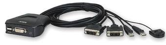Aten 2-port DVI KVM USB mini, integrované kabely - obrázek produktu