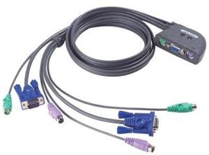 Aten 2-port KVM PS/ 2 mini, 1.2m kabely - obrázek produktu
