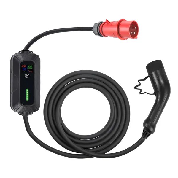 Platinet přenosná EV nabíječka PPC32AT 11kW (16A), CEE 5-pin / Type 2, délka 5m, Home Line, s adaptérem, černá - obrázek č. 2
