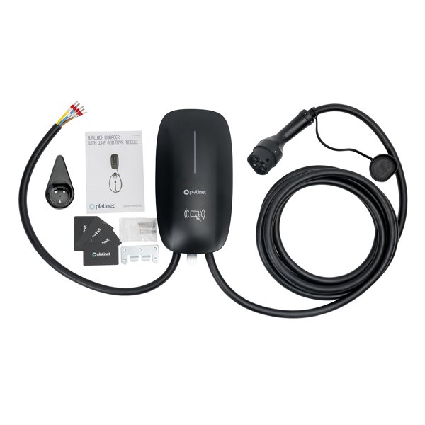Platinet Wallbox PWB11S 11kW (16A), Type 2, Wi-Fi/Bluetooth, 7m kabel, černá - obrázek č. 1