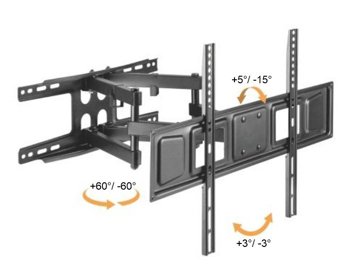 Výsuvný držák Brateck LPA63-466 pro TV 37"-80" 40kg polohovatelný nástěnný - obrázek č. 1