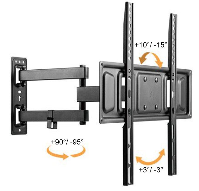 Výsuvný držák Brateck LPA63-443 pro TV 32"-55" 35kg polohovatelný nástěnný - obrázek č. 1
