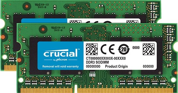 SO-DIMM 4GB DDR3L 1600MHz Crucial CL11 2x2GB - obrázek produktu