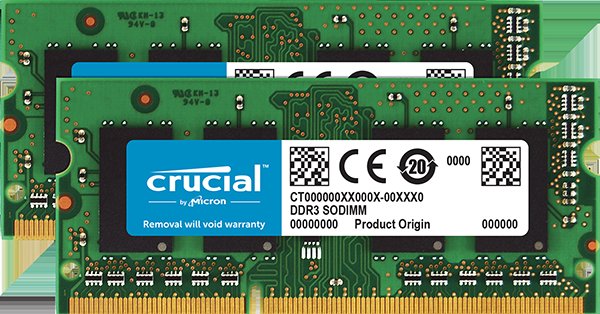 SO-DIMM 8GB DDR3L 1333MHz Crucial CL9 2x4GB 1,35V/ 1,5V pro MAC - obrázek produktu