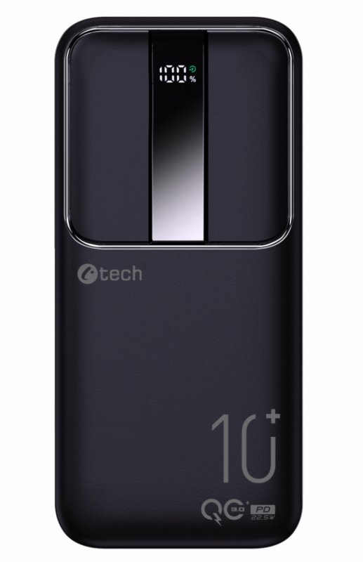 Powerbanka C-tech 10000mAh, Li-Pol, 22,5W, USB-C/ USB-A/ micro USB - obrázek č. 1