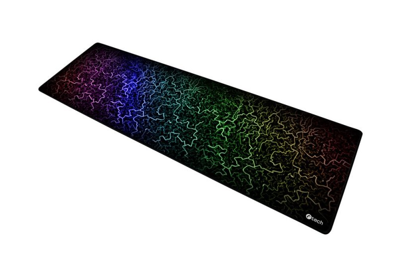 Herní podložka pod myš C-TECH ANTHEA ARC XL, barevná, pro gaming, 900x270x4mm, obšité okraje - obrázek produktu