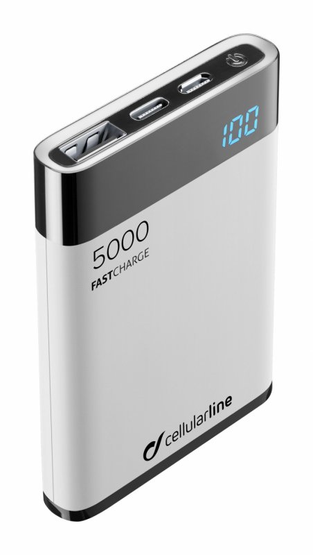PB Cellularline Manta HD,5000 mAh,USB-C, bílá - obrázek produktu