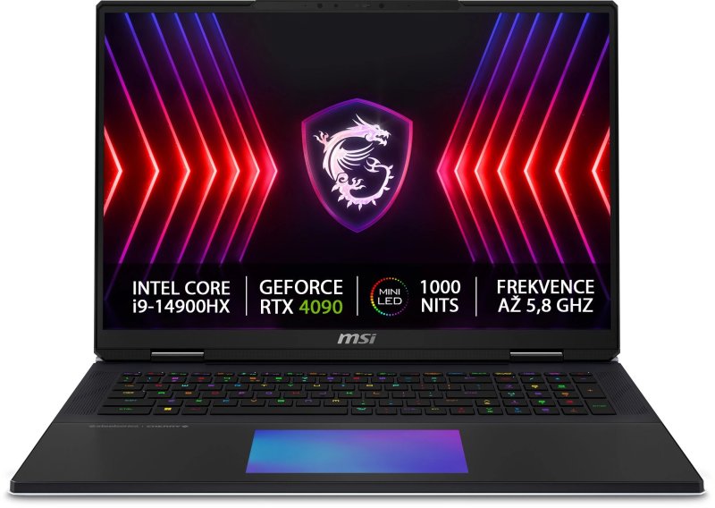 Notebook MSI TITAN 18 HX A14VIG-069DE 18" / Intel Core i9-14900HX / 2TB+2TB / 64GB / NVIDIA GeForce RTX 4090 /W11P (před - obrázek produktu