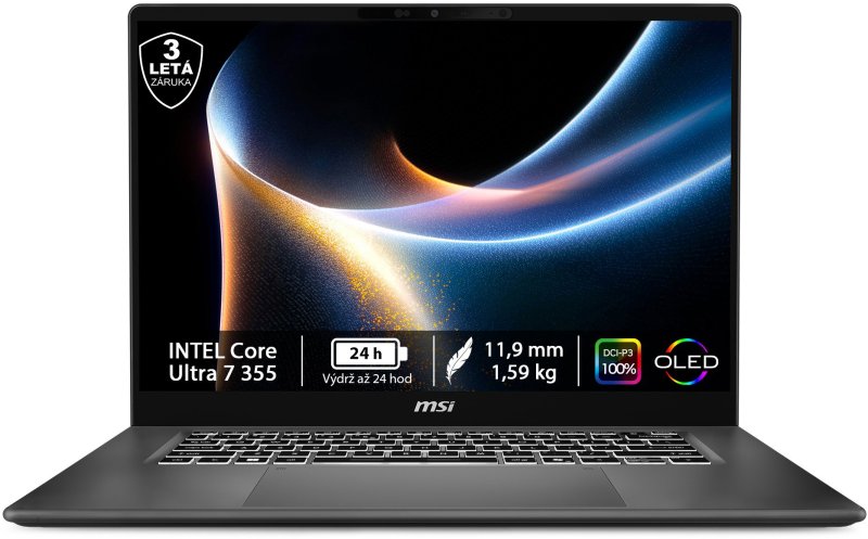 Notebook MSI PRESTIGE 16 AI+ C3MG-001ES 16" / Intel Core Ultra X9 388H / 2TB / 32GB /W11P (předváděcí NB) - obrázek produktu