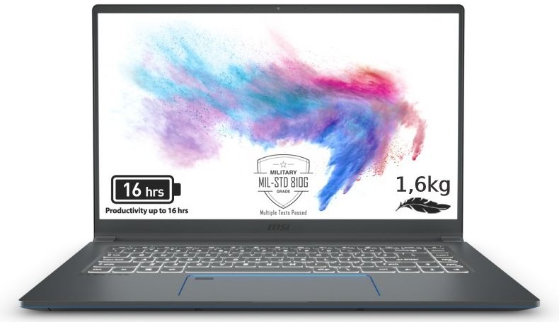 Notebook MSI PRESTIGE 15 A10SC-006IT 15,6" / Intel Core i7-10710U / 512GB / 16GB / NVIDIA GeForce GTX 1650 with Max-Q Design (př - obrázek č. 1