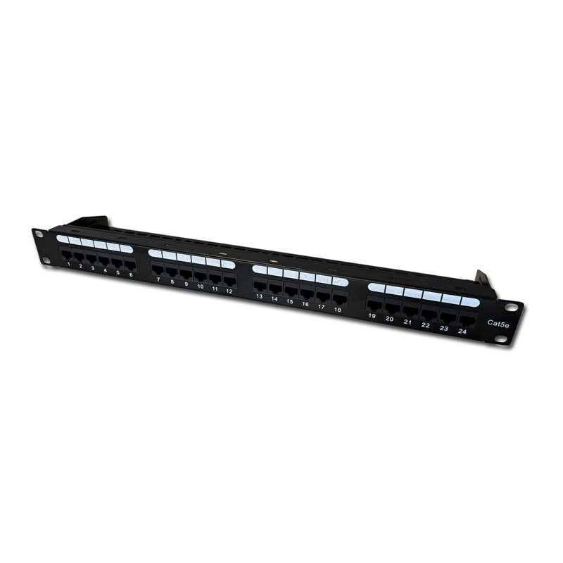 DATACOM Patch panel 19" UTP 24 port CAT5E DUAL 1U BK (4x6p) vyvazovací lišta - obrázek č. 3