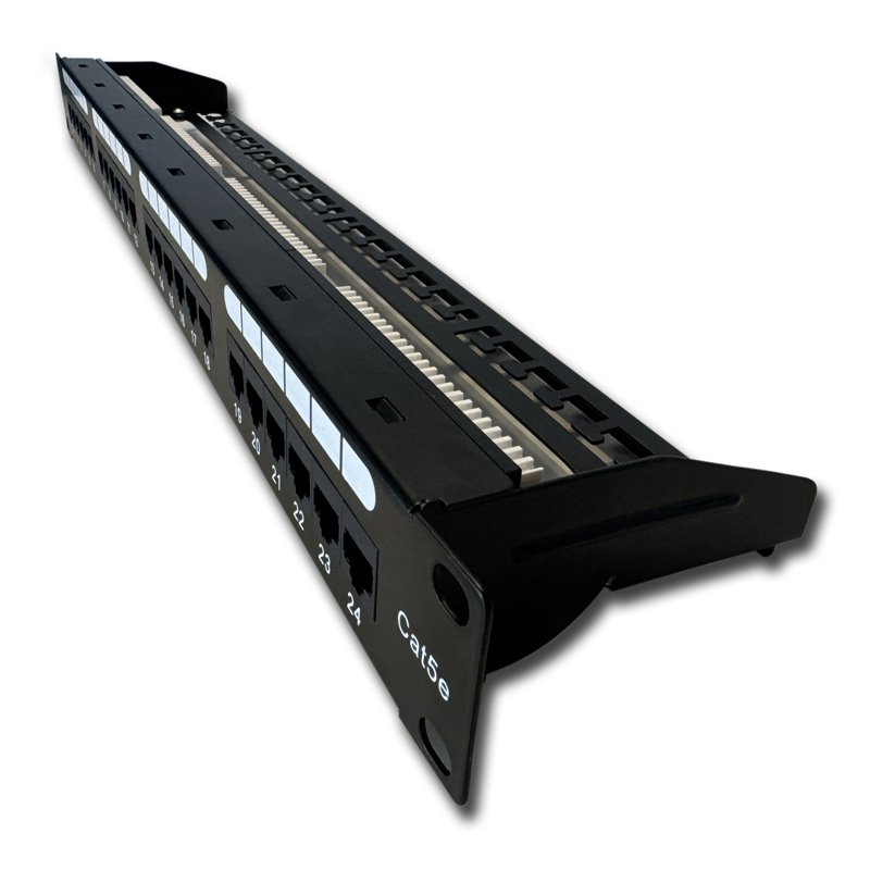 DATACOM Patch panel 19" UTP 24 port CAT5E DUAL 1U BK (4x6p) vyvazovací lišta - obrázek č. 2