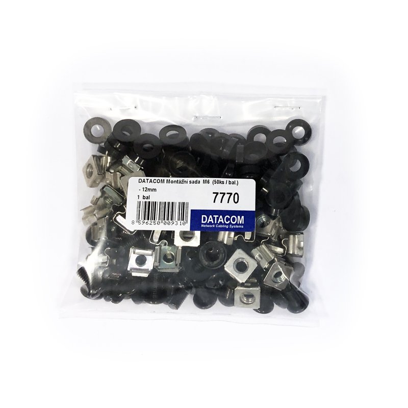 Montážní sada  M6  (50ks  /  bal.) - 12mm BLACK - obrázek č. 1