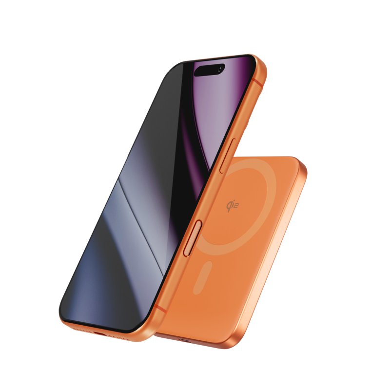 Epico Qi2 5000mAh Alu Mag+ PowerBanka EM51 - oranžová - obrázek č. 1