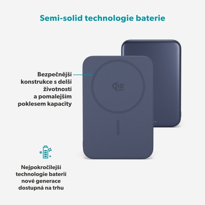 Epico Qi2 25W 10000mAh Mag+ powerbanka EM75 -  modrá - obrázek č. 5