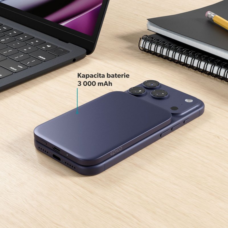 Epico Slim 3000mAh Mag+ powerbanka EM31b - modrá - obrázek č. 5