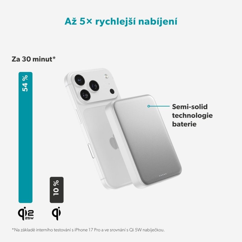 Epico Qi2 25W 10000mAh Mag+ powerbanka EM75 - stříbrná - obrázek č. 4