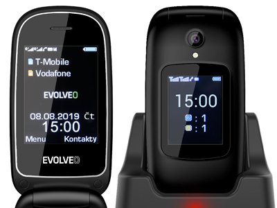 EVOLVEO EasyPhone FD, mobilní telefon pro seniory s nabíjecím stojánkem (černá barva) - obrázek č. 1
