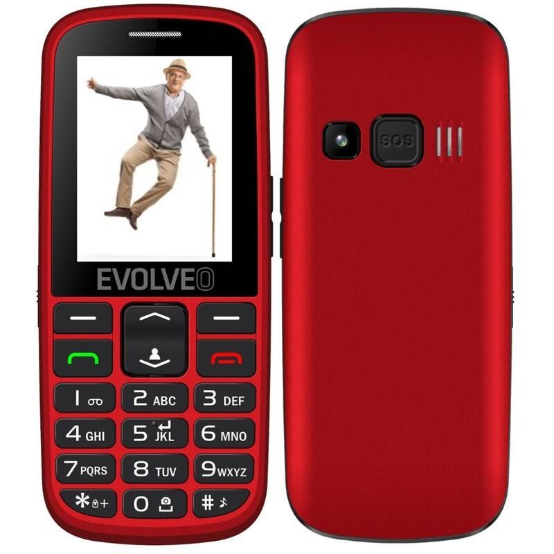 EVOLVEO EasyPhone EG, mobilní telefon pro seniory s nabíjecím stojánkem (červená barva) - obrázek produktu