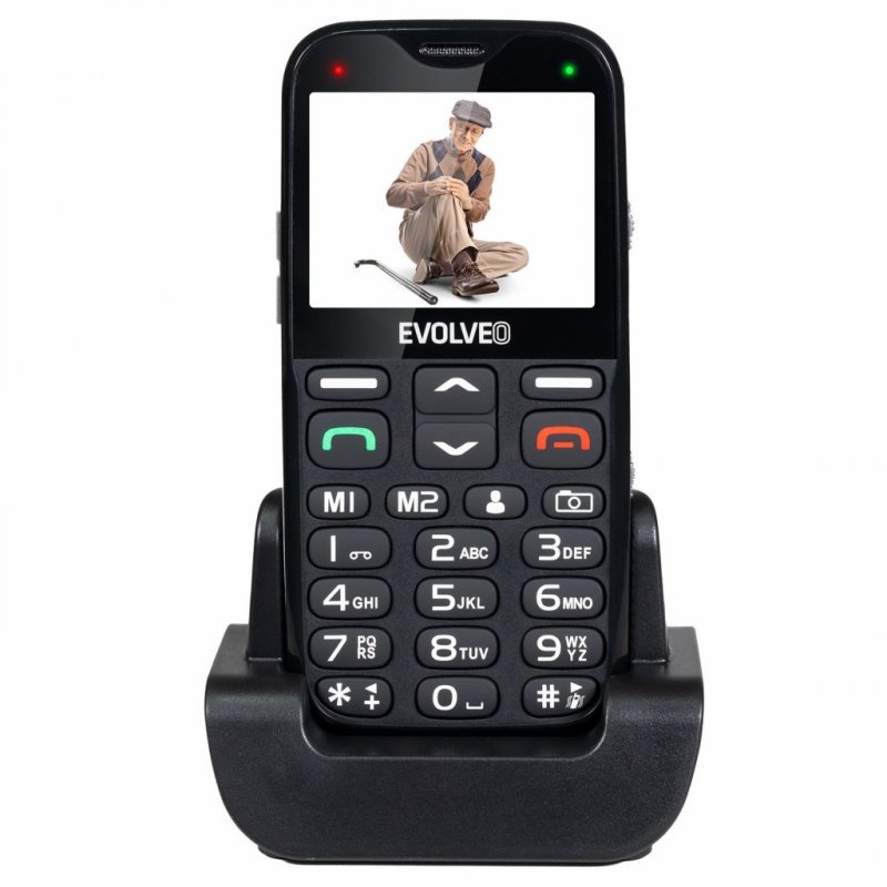 EVOLVEO EasyPhone XG, mobilní telefon pro seniory s nabíjecím stojánkem (černá barva) - obrázek produktu