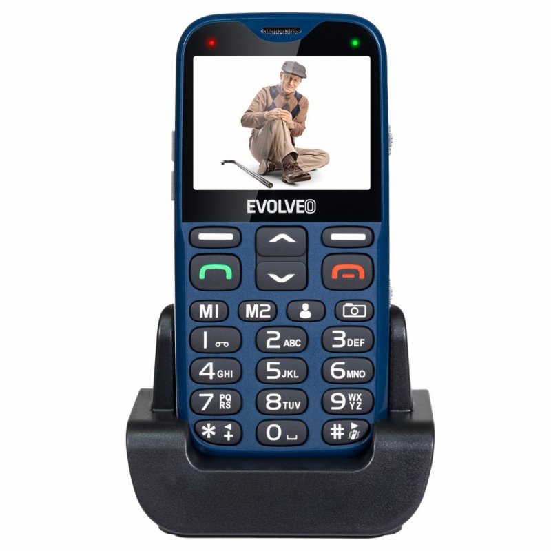 EVOLVEO EasyPhone XG, mobilní telefon pro seniory s nabíjecím stojánkem (modrá barva) - obrázek produktu