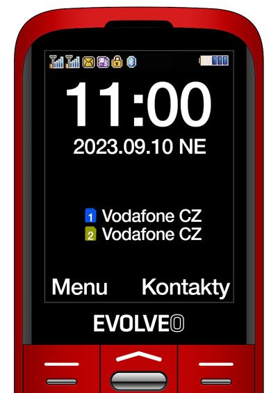 EVOLVEO EasyPhone XO, mobilní telefon pro seniory s nabíjecím stojánkem (červená barva) - obrázek č. 7