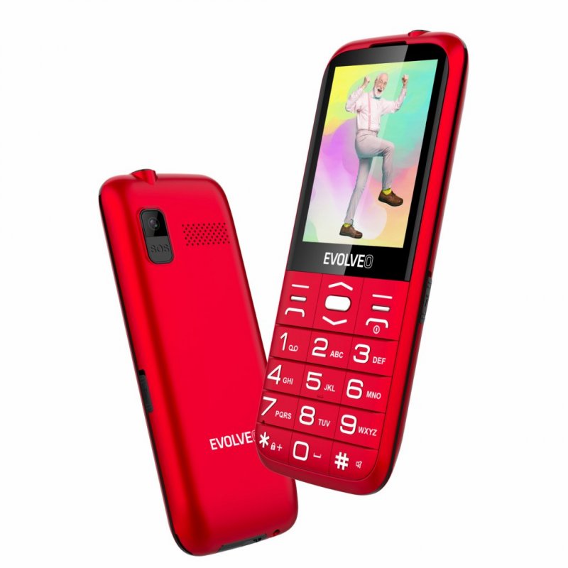 EVOLVEO EasyPhone XO, mobilní telefon pro seniory s nabíjecím stojánkem (červená barva) - obrázek č. 3