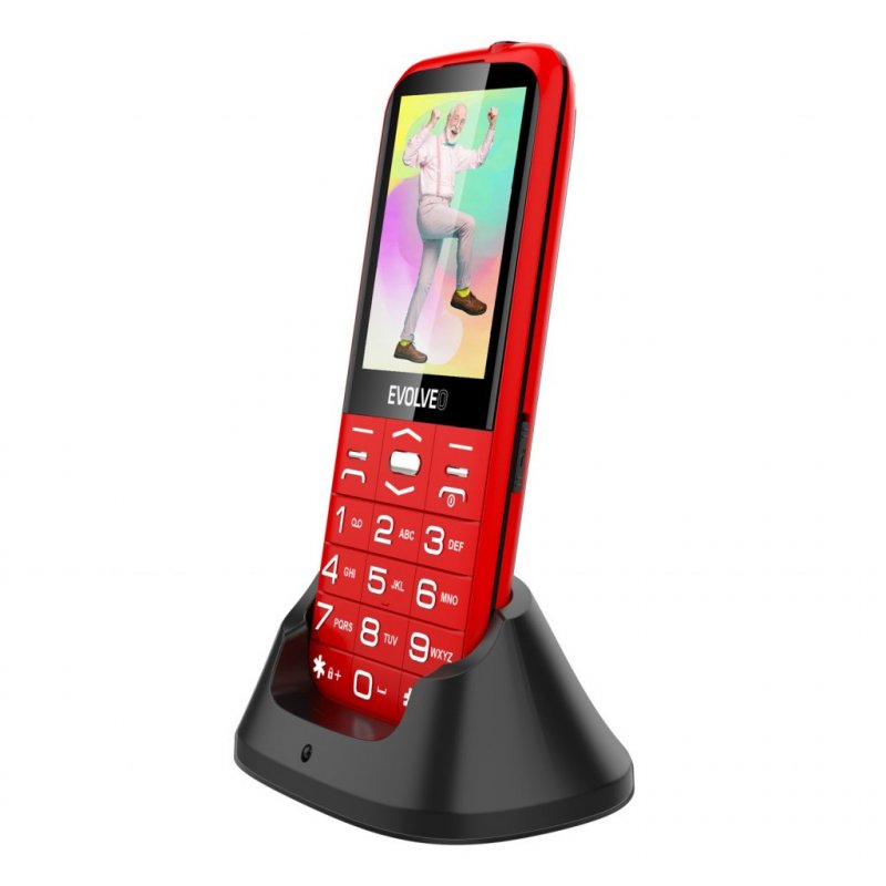 EVOLVEO EasyPhone XO, mobilní telefon pro seniory s nabíjecím stojánkem (červená barva) - obrázek č. 5