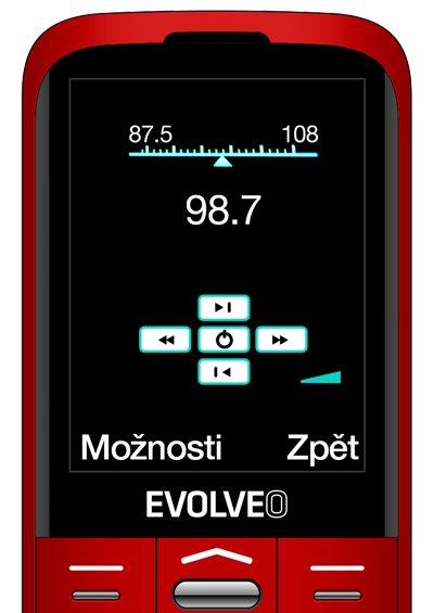 EVOLVEO EasyPhone XO, mobilní telefon pro seniory s nabíjecím stojánkem (červená barva) - obrázek č. 2