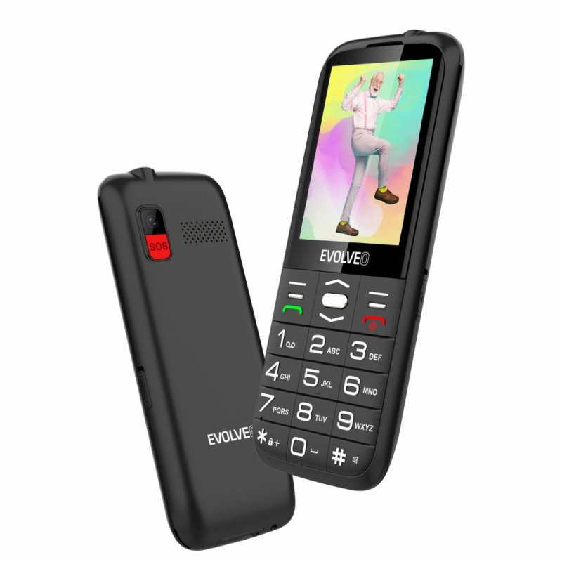 EVOLVEO EasyPhone XO, mobilní telefon pro seniory s nabíjecím stojánkem (černá barva) - obrázek č. 3