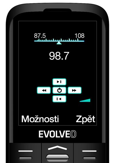 EVOLVEO EasyPhone XO, mobilní telefon pro seniory s nabíjecím stojánkem (černá barva) - obrázek č. 2