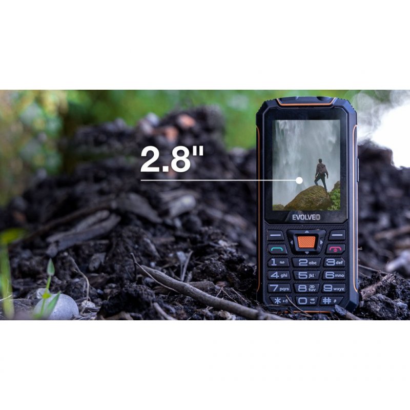 EVOLVEO StrongPhone Z6, vodotěsný odolný Dual SIM telefon, černo-oranžová - obrázek č. 2