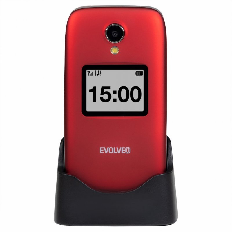 EVOLVEO EasyPhone FS, vyklápěcí mobilní telefon 2.8" pro seniory s nabíjecím stojánkem (červená barv - obrázek č. 12