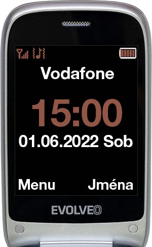 EVOLVEO EasyPhone FS, vyklápěcí mobilní telefon 2.8" pro seniory s nabíjecím stojánkem (červená barv - obrázek č. 2