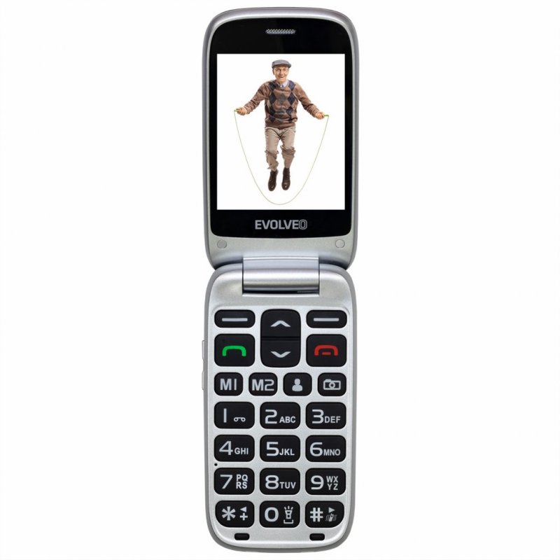 EVOLVEO EasyPhone FS, vyklápěcí mobilní telefon 2.8" pro seniory s nabíjecím stojánkem (červená barv - obrázek č. 6