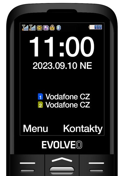 EVOLVEO EasyPhone FS, vyklápěcí mobilní telefon 2.8" pro seniory s nabíjecím stojánkem (černá barva) - obrázek č. 11