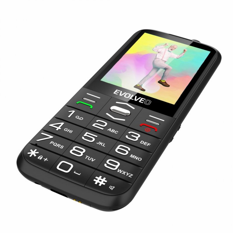 EVOLVEO EasyPhone FS, vyklápěcí mobilní telefon 2.8" pro seniory s nabíjecím stojánkem (černá barva) - obrázek č. 1