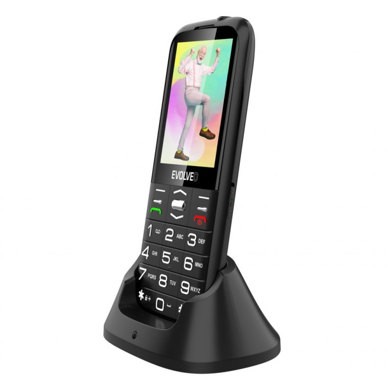 EVOLVEO EasyPhone FS, vyklápěcí mobilní telefon 2.8" pro seniory s nabíjecím stojánkem (černá barva) - obrázek č. 6
