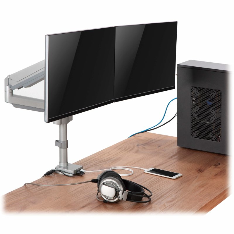 Tripplite Držák pro montáž monitoru na stůl, pro 2x 13"…34", Flex Arm, USB, Audio konektory - obrázek č. 4