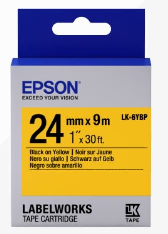 Epson Label Cartridge Pastel LK-6YBP Black/ Yellow 24mm (9m) - obrázek produktu